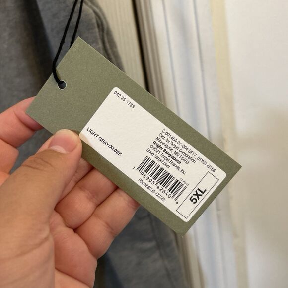 NWT Goodfellow & Co Men’s Big & Tall Knit Shorts Size 5XL, Light Gray - Picture 5 of 16